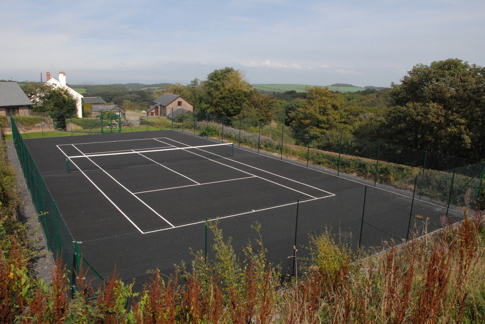 Tennis court at chiddlecombe farm Bideford